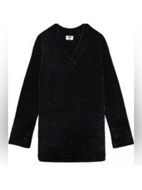 NWT Wilfred Violetta Chenille Knit Plush Long Oversized Sweater Black